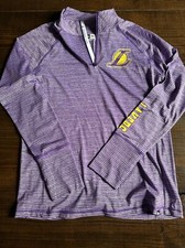 New Los Angeles LA Lakers New Era Long Sleeve Quarter Zip Jacket Womens S