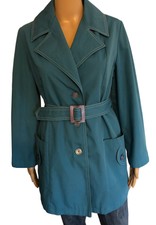 Vtg 60s 70s Pier 4 Davis Of Boston Trench Coat Sz M/l Turquoise Mariner Cloth