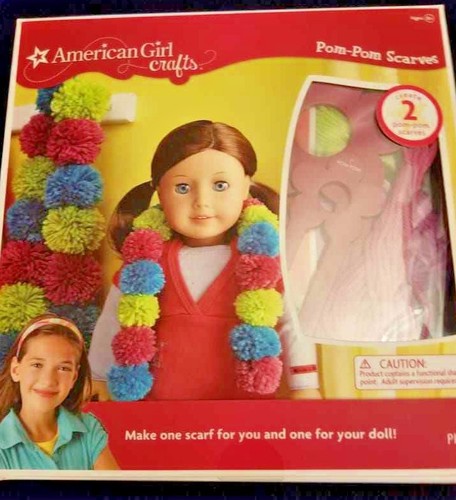 American Girl Crafts Pom-Pom Scarves New in Box Scarf for Doll and Scarf for You - Picture 2 of 8