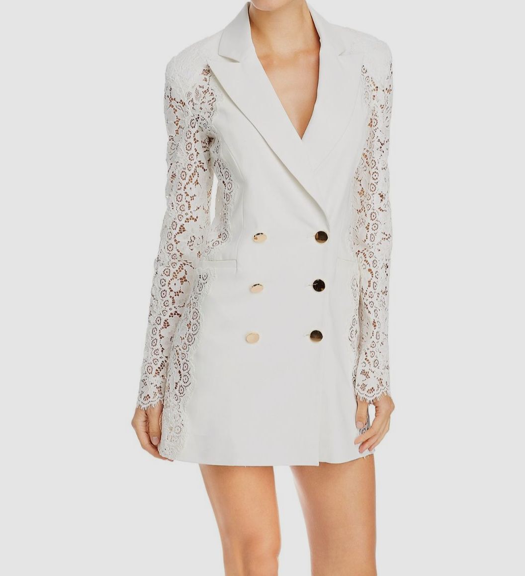 Ramy Brook Women's Shay Double-Breasted Blazer Dress - Ivory - Size 10