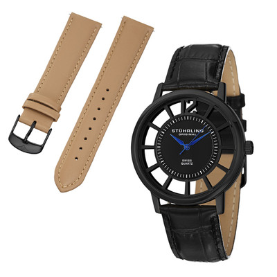 Stuhrling Original Men'sClassic Winchester delSol Swiss Quartz Black PVD GP12793