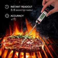 Digital Probe Thermometer 15cm for Kitchen, Oil, BBQ, Baking Temp Measurement    