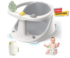 Toddler Bath Seat for Babies 6 Months & Up with Non-Slip Suction Cups - Gray