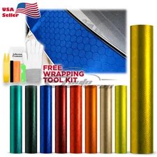 Honeycomb Carbon Fiber Satin Hex Car Vehicle Auto Sticker Decal Vinyl Wrap Sheet