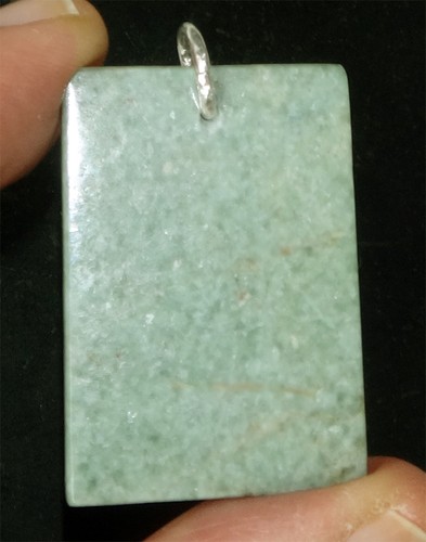 NATURAL GREEN JADE BUDDHA (PHRA SOMDEJ) CARVING AMULET PENDANT w/ 925 SILVER - Picture 2 of 3