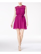 MAISON JULES Womens Blouson Above The Knee Dress Pink Sleeveless Jewel Neck XL
