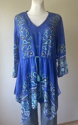 Sportalm Tunika Avra Blau Paisley Muster tolle Details Gr.42