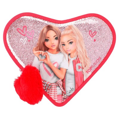 Depesche 12260 TOPModel One Love Filled Heart Red with Model Motif and Glitter,