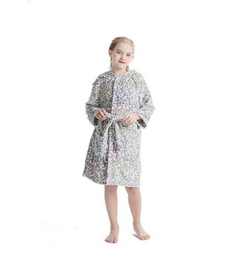 * The Childrens Place Girls Hooded Robe Pajamas Size Medium (7/8) gray leopard 