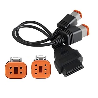 4pin+6pin 2 in 1 Connect for OBD Harley Motorcycle Obd2 Cable 16 Pin to 4 Pin...