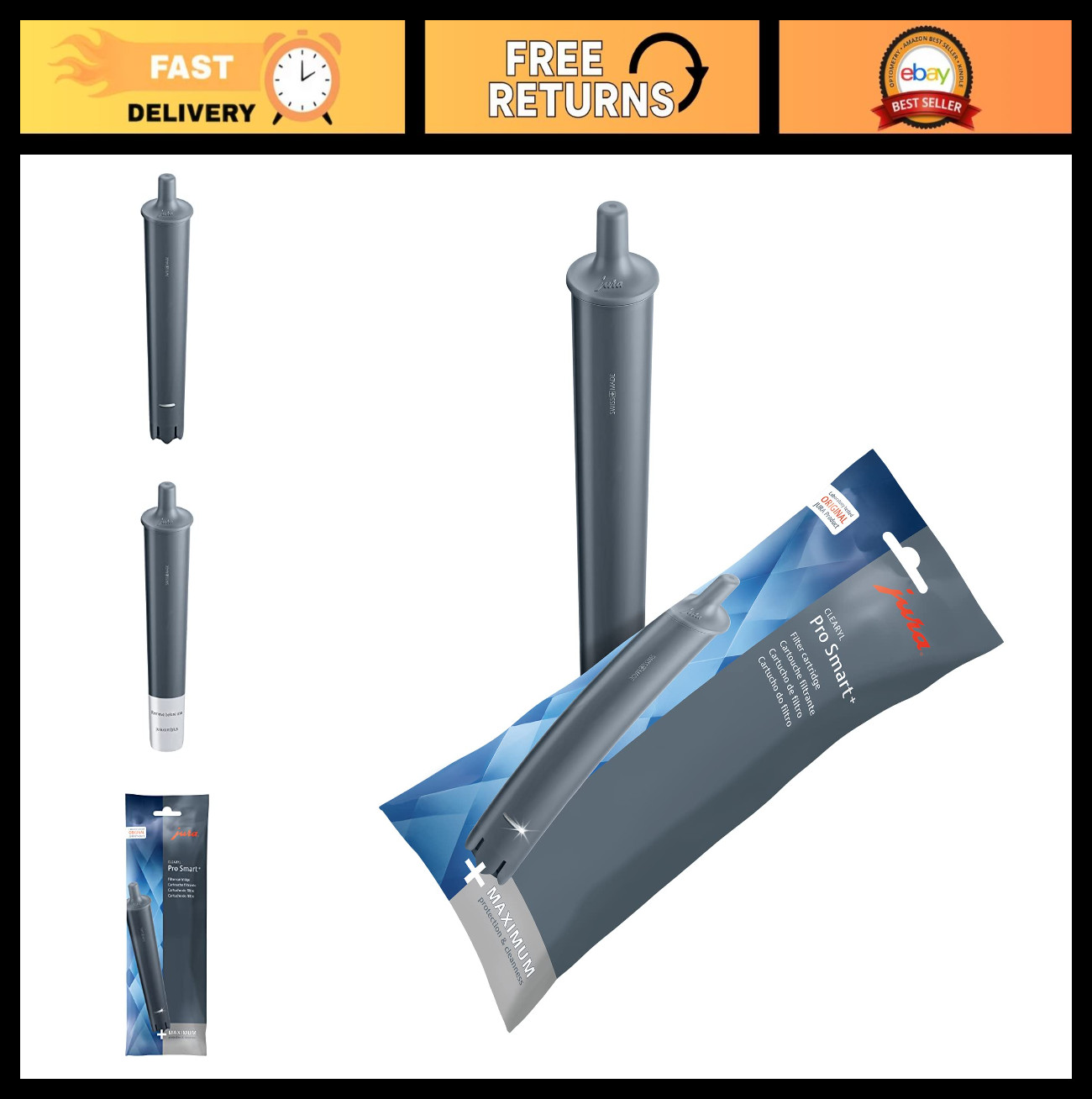 CLEARYL Pro Smart+ Water Filter Cartridge for Jura Coffee Ma