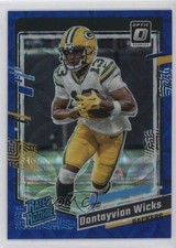 2023 Panini Donruss Optic Rated Rookie Blue Scope Prizm Dontayvion Wicks 16wc