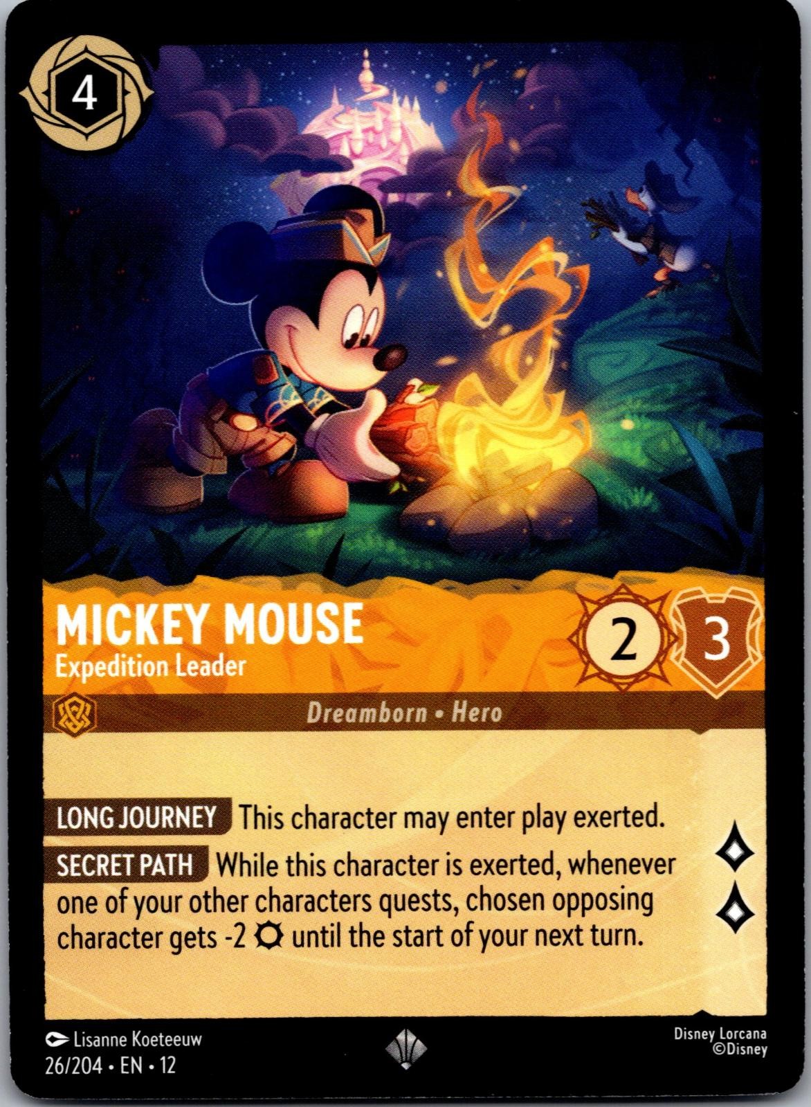 Mickey Mouse - Expedition Leader 26/204 Super Rare Wilds Unknown Lorcana NM