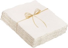 Cotton Watercolor Paper 50 Sheets 8.5 x 11 in 300 GSM Deckled Edge Rough