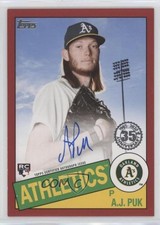 2020 Topps 1985 Topps Baseball Auto Red 20/25 AJ Puk #85A-AP Auto 04hd