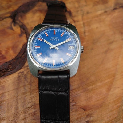 #ad Royce Vintage manual winding Super rare original blue dial $367.07