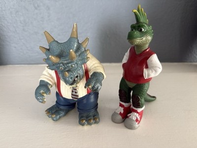 Vintage 90s Disney Dinosaurs TV Show 5'' BP Richfield Boss And Robbie Figures
