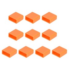 10pcs USB Type A Port Plugs Covers Caps Silicone for Smart Equipment, Orange