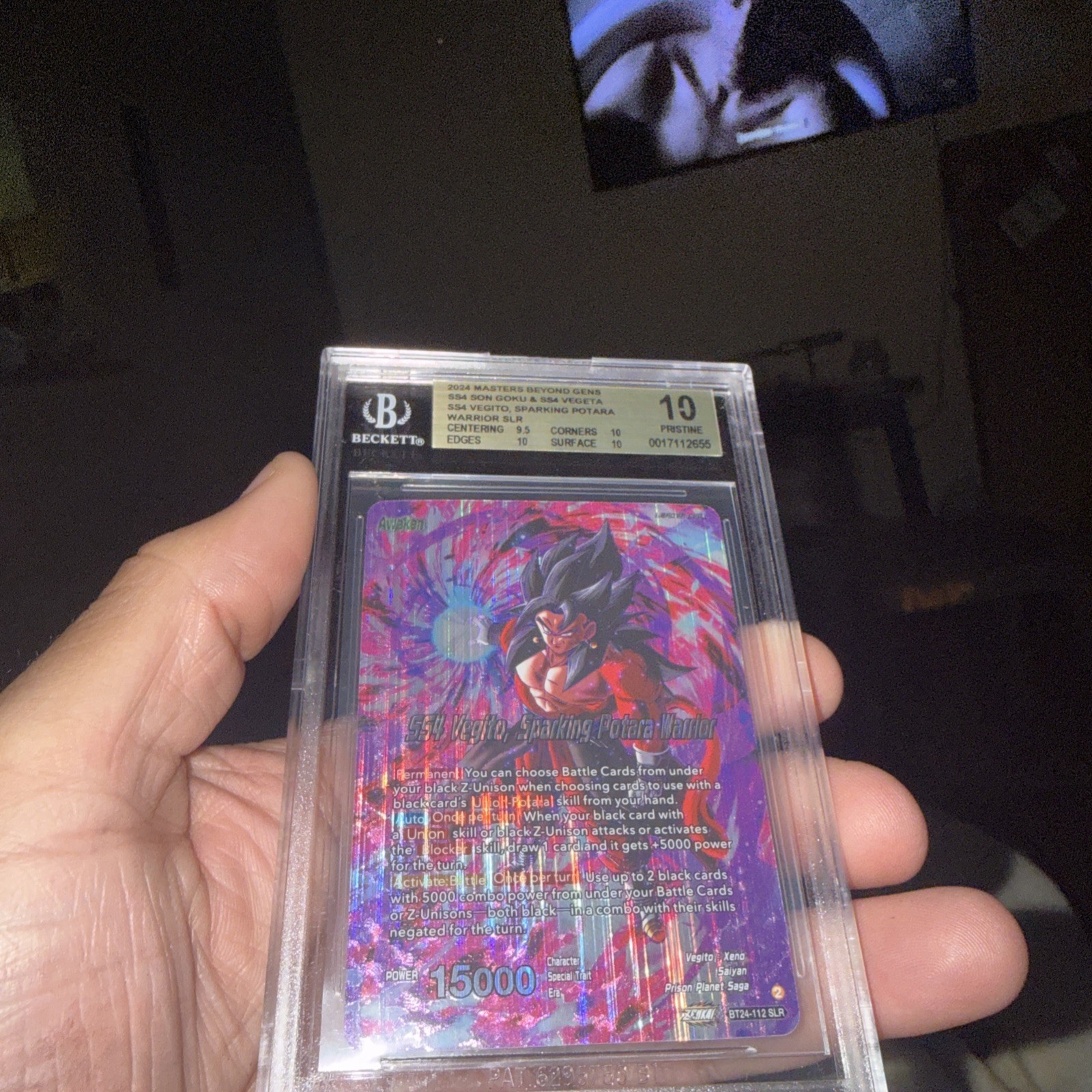 2024 DBS Masters SS4 Vegito Sparking Potara-Warrior SLR BT24-112 BGS 10 PRISTINE view 2