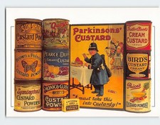Postcard Assortment of tins of Custard Power Robert Opie Collection England