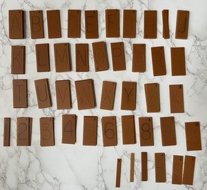 Lot of 95 Pantograph 1.5" Letter & Number & Symbols Tiles 2 3/4" Plastic Plates