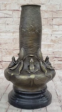 Vase Figurine Frog Frogs Art Deco Style Art Nouveau Style 100% Real Bronze Deal