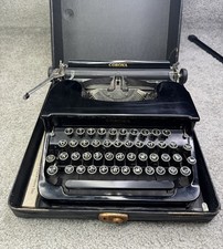 Beautiful 1930's Corona Standard Flat Top Glossy Black Typewriter Untested thumbnail