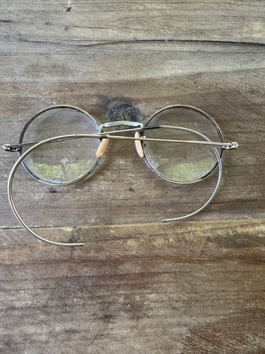 Antique 1/10 12K Gold-Filled Round Eyeglasses w/ Cable Temples & Celluloid Pads - Picture 4 of 11