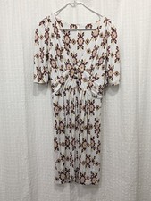 Free People Midi Dress White Boho Tribal Aztec Print Medium Stretch Soft Comfy