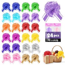 Large Pull Bows for Gift Wrapping 12 Colors 6 Inch Gift Baskets for Party