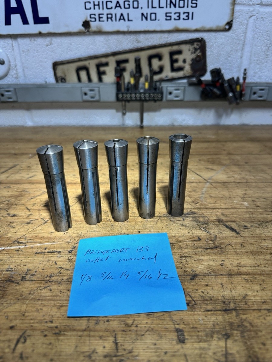 B3 Collets - Set Of 5 - Bridgeport and Kearney & Trecker (K&T