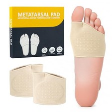 2 PCS Metatarsal Pads for Women and Men - Ball of Foot Pain OSFA, Beige