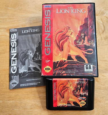 Sega Genesis (CIB) - The Lion King - COMPLETE Disney Video Game, Box and Manual