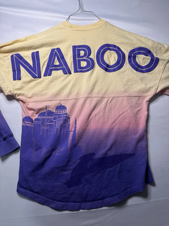 Camiseta Disney Star Wars Naboo Spirit Talla XS Rosa Púrpura Beige Camisa Tie Dye Foto 4 de 4