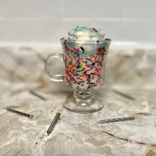 Homemade Whipped Birthday Cake Soy Candle with Sprinkles in Glass Jar