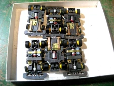 TYCO TCR  Lot of 6 Chassis  yellow wheels  for wide pan bodies NEW!!