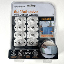 Mini Caster Wheels Set of 8 Self Adhesive 360 Swivel Furniture Rollers NEW 