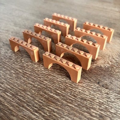 10x LEGO 1x6x2 Stein mit Bogen, erhöhter Bogen (16577) MEDIUM NOUGAT, KOSTENLOSER UK-Versand