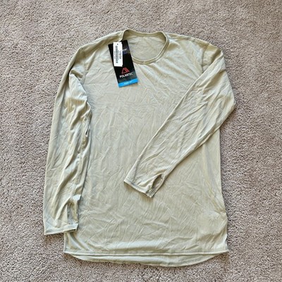 Polartec ECWCS Gen III Shirt Mens Small Short Tan Power Dry Base Layer Made USA