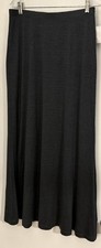 Eileen Fisher Small Grey A-Line Cotton  Silk Maxi Skirt, Model Lining, NWOT