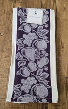 DII Design Imports Kitchen Towel Set/3 Cabarnet 1 Pear Grape Design 2 Striped 