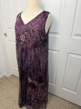 Soft Surroundings 2X Maxi Dress Embroidered Florals Cottagecore Boho Beachy