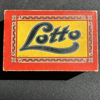 Vintage German Lotto Game W/ Wooden Number  Chips & Glass Counters