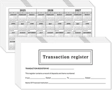 12-Pack 6"x3" Blank Check Registers for Personal or Business Transactions