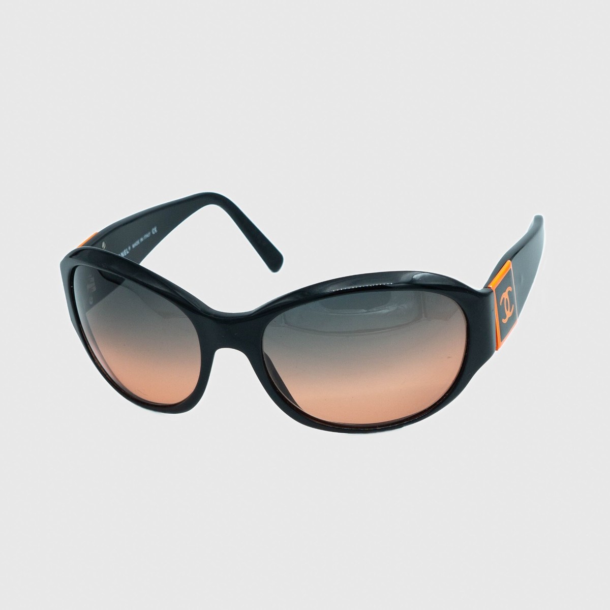 CHANEL 5070 CC Orange Logo Black Sunglasses Vintage 00s | eBay