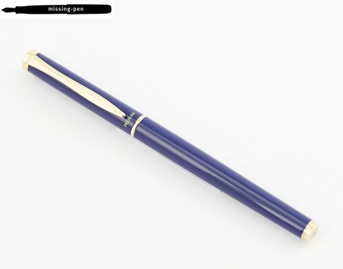 Pelikan P371 New Classic Cartridges Fountain Pen Blue-Gold gold plated M-nib - Picture 6 of 9