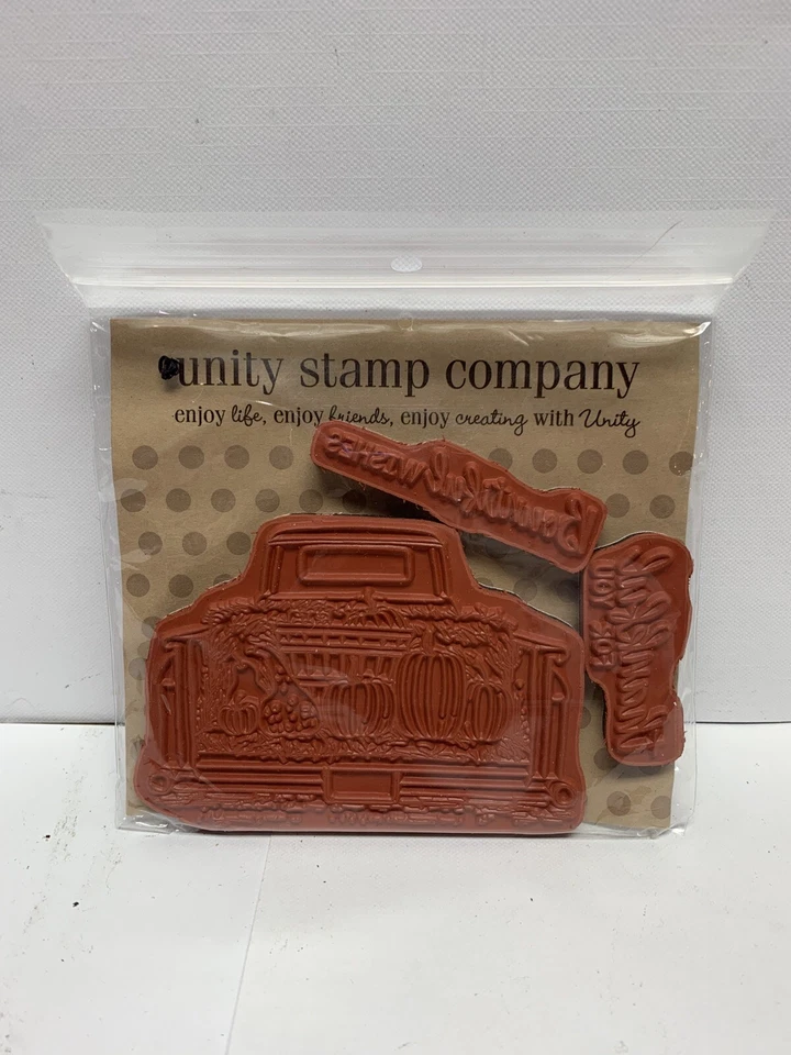 NEW Unity Stamp Company Bountiful Haul Stamp Set Farming Thankful Pumpkin Hay ￼ - Image 2 of 2