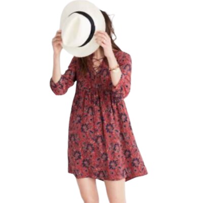Women's Madewell Silk Babydoll Dress, Size X-Small - Pink