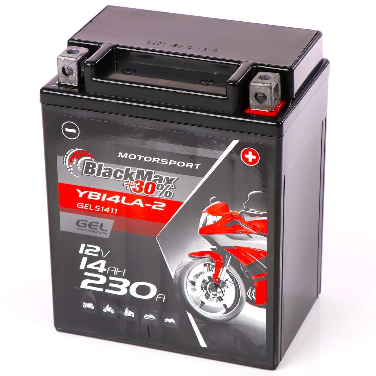 Batería De Gel YB14L-A2 12V 14Ah Para Moto, LANDPORT LTX14AH-3, Libre De Mantenimiento