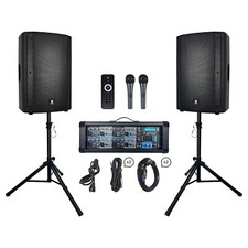 PRORECK PA Speaker System 2400W Bluetooth with 8-Channel Powered Combo Set